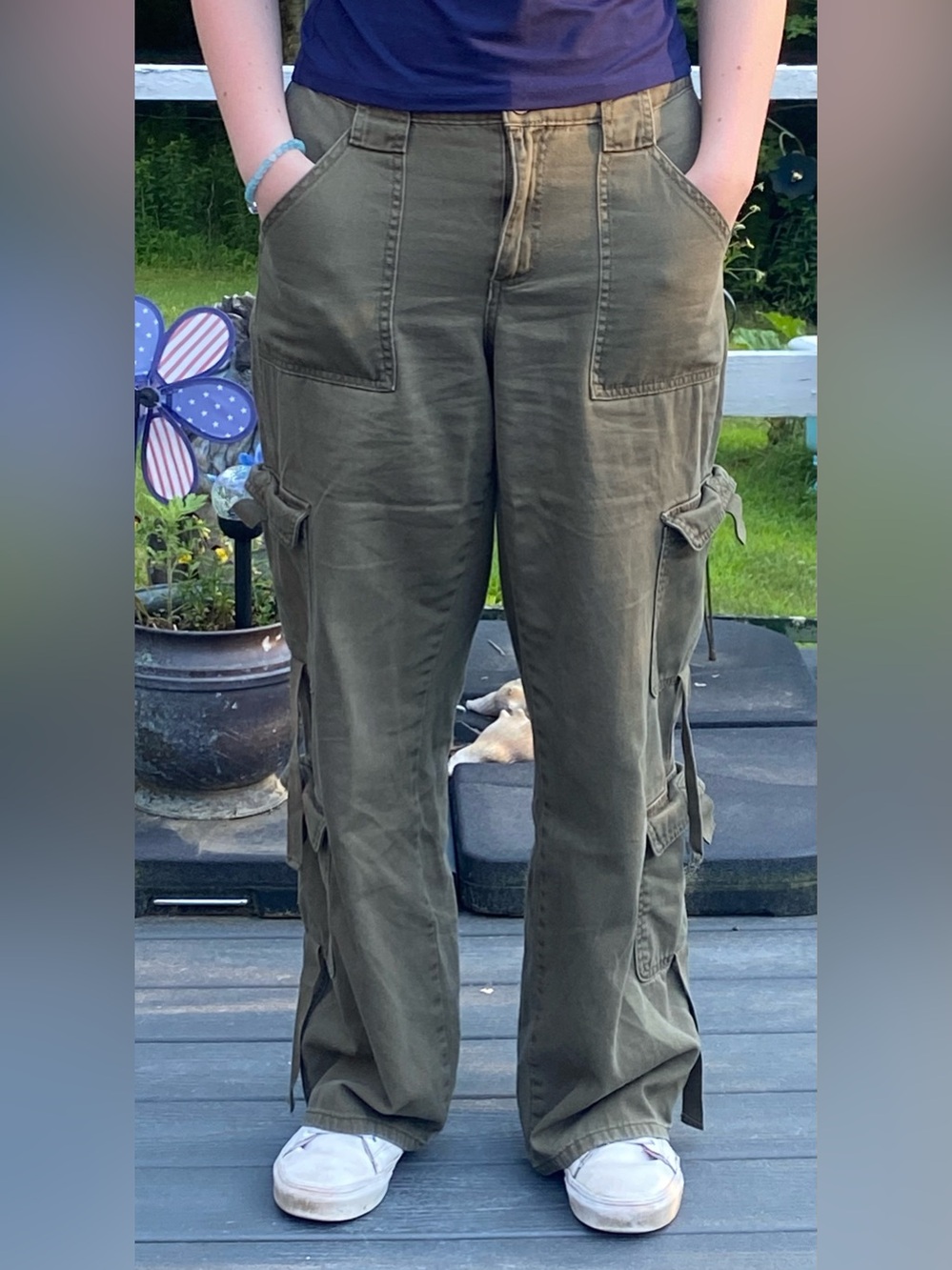 Love, fire Juniors Olive Cargo Pants size 9